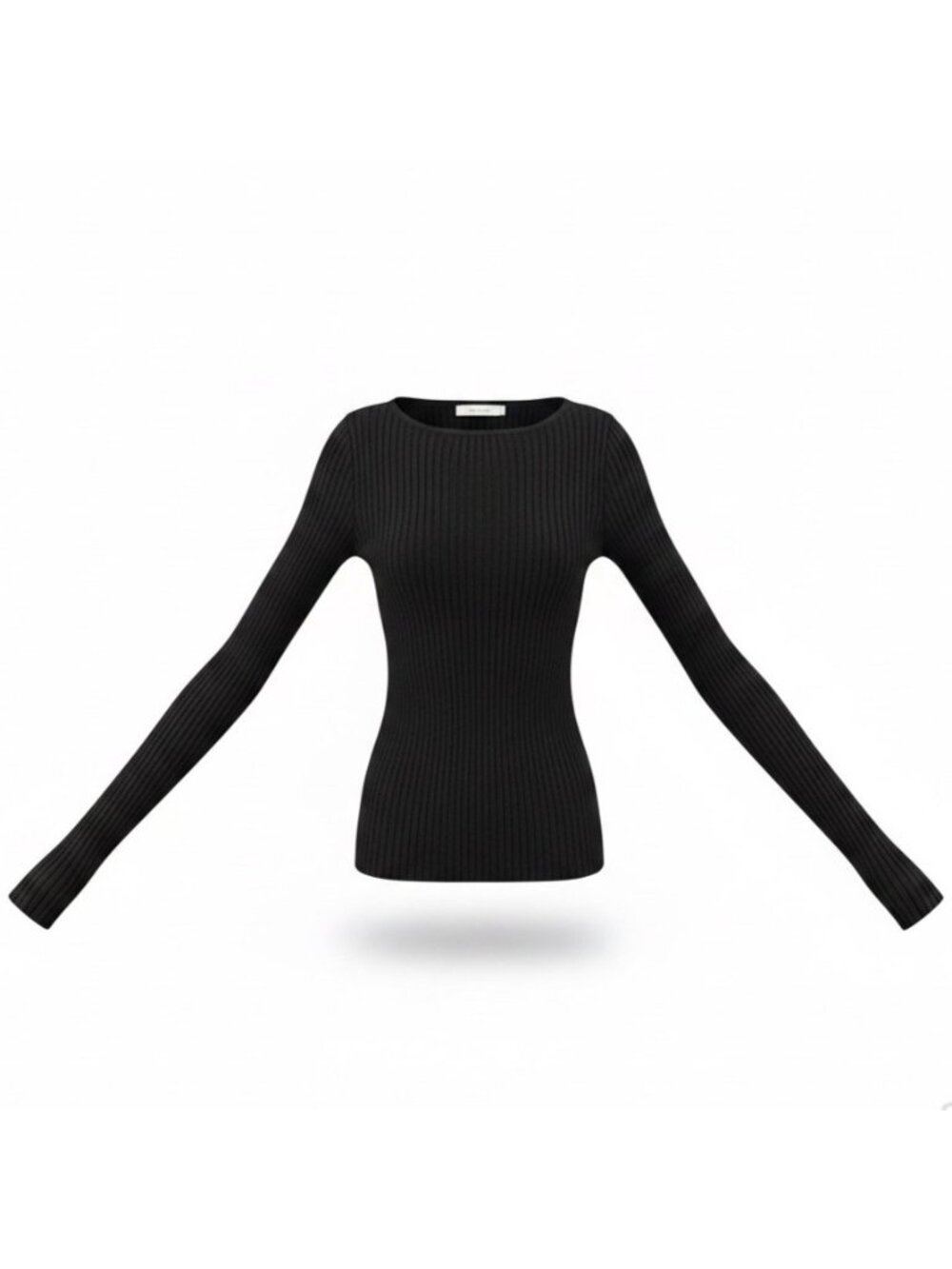 Abercrombie & Fitch Womens Black Ribbed Long Sleeve Top Fitted Stretch Sz XXS